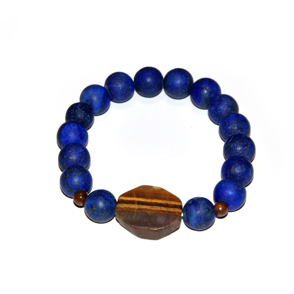Blue Chunky Raw Bracelet